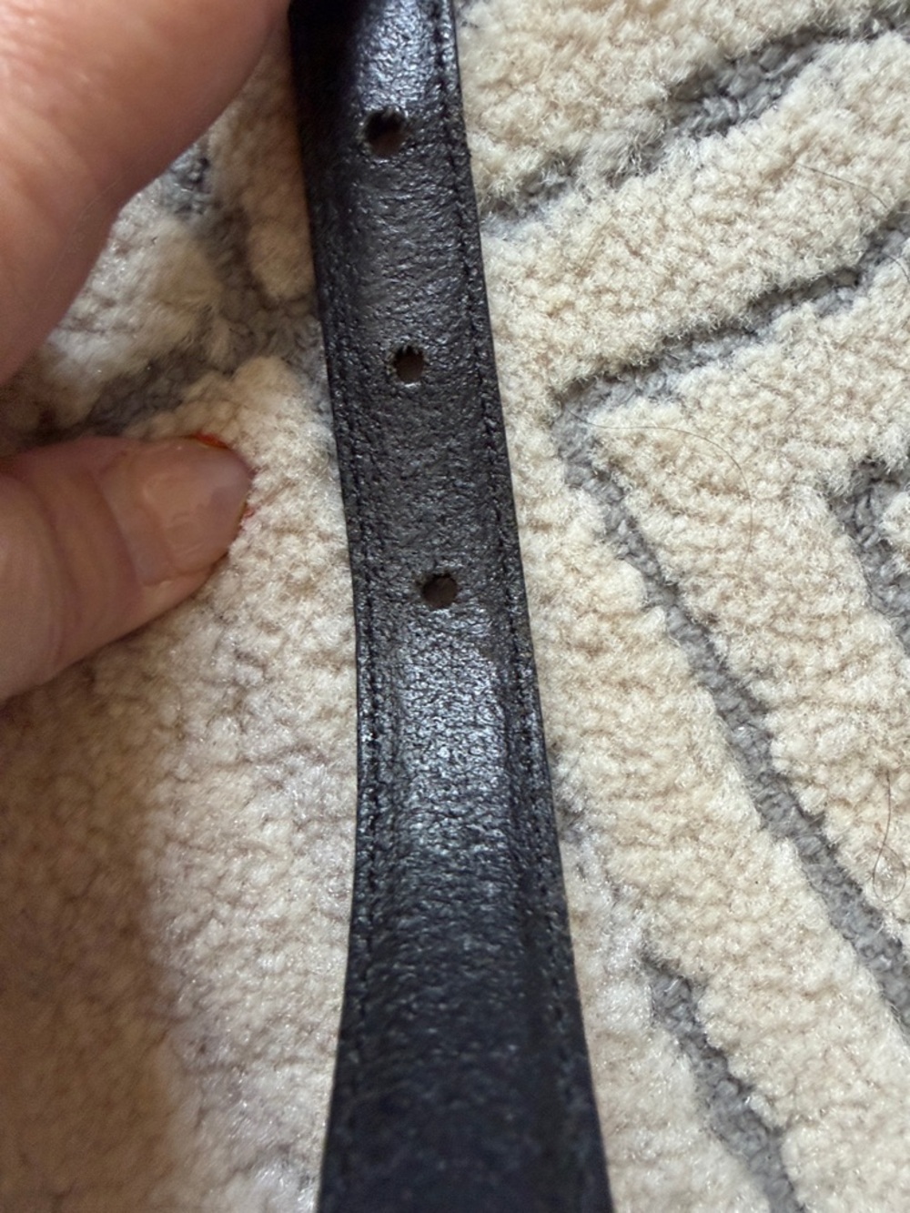 VNTG Fossil Black Leather Belt with Silver Buckle - Picture 9 of 10